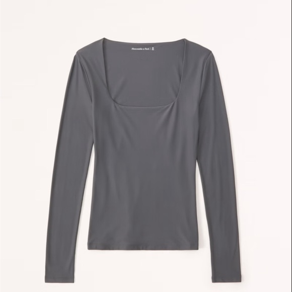 Abercrombie & Fitch Tops - NWOT Abercrombie Soft Matte Seamless Long Sleeve Square Neck Top Grey